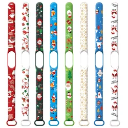 Correa de Navidad para Xiaomi Mi Band 4, 3, 5, pulsera inteligente deportiva, pulseras estampadas de colores de silicona, correa de muñeca para Mi Band 7, 6, 5