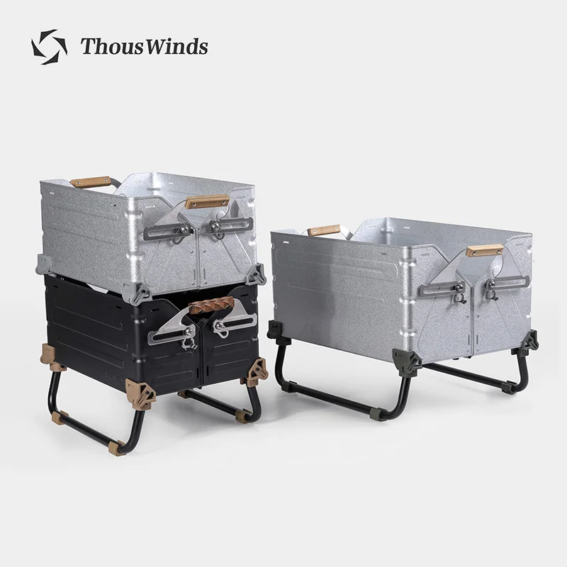 Thous Winds Stacking Shelf Container Aluminum Magnesium Case Storage Box Shelcon Leg of Snow Peak  For Outdoor Glamping Camping