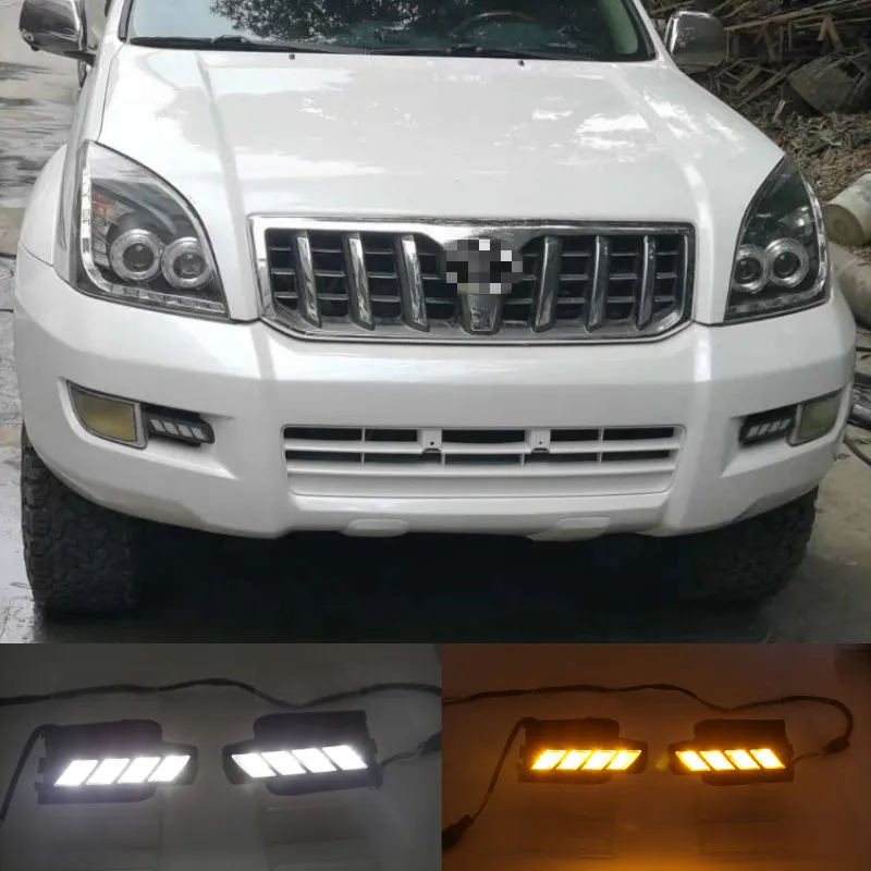 

For Toyota Prado 120 FJ120 LC200 2003 - 2009 Dimming Style Relay Waterproof ABS 12V Car LED DRL LED Daytime Running Light