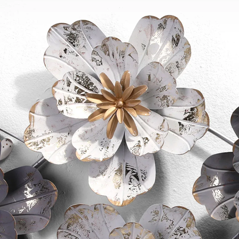 Nordic Iron 3D Flower Hanging Wall Decoration, Living Room Decor, Sofa Background Art Hanging, Metal Pendant, Luxury Home Decor