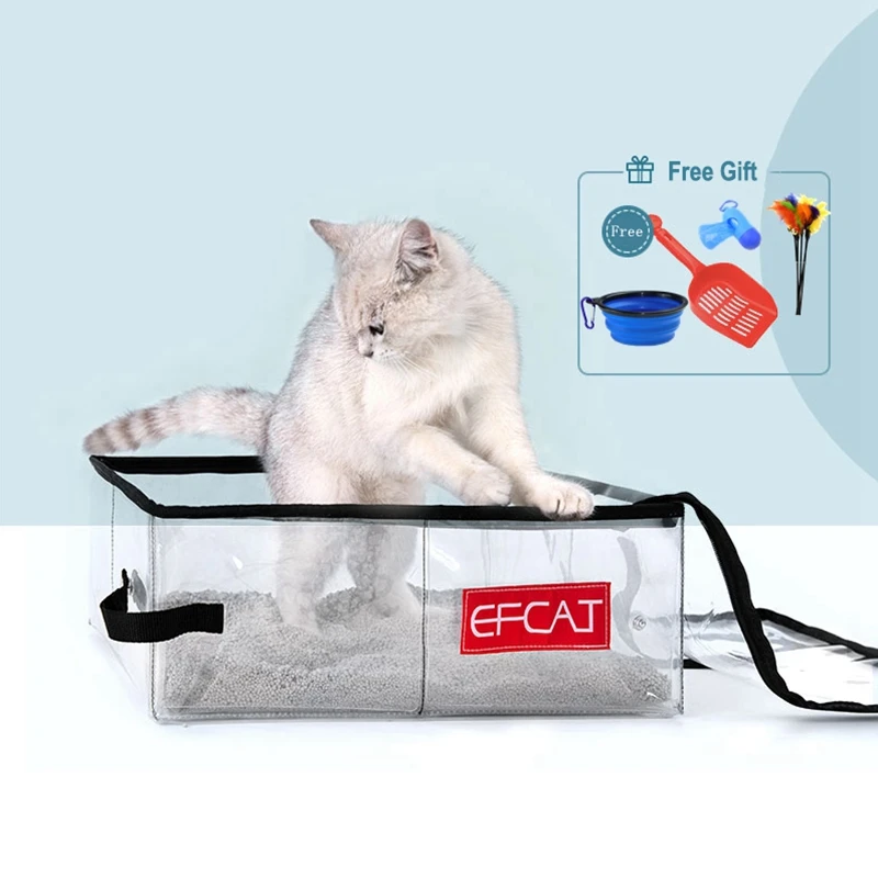 

Portable Cat Litter Box With Cover Waterproof Outdoor Foldable Travel Toilet For Pet Puppy Cat Dog Seat