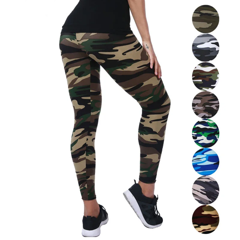 YRRETY 2022 Camouflage Womens For Leggins Graffiti Style Slim Stretch Trouser Army Green Push Up Leggings Deportes Sport Pants