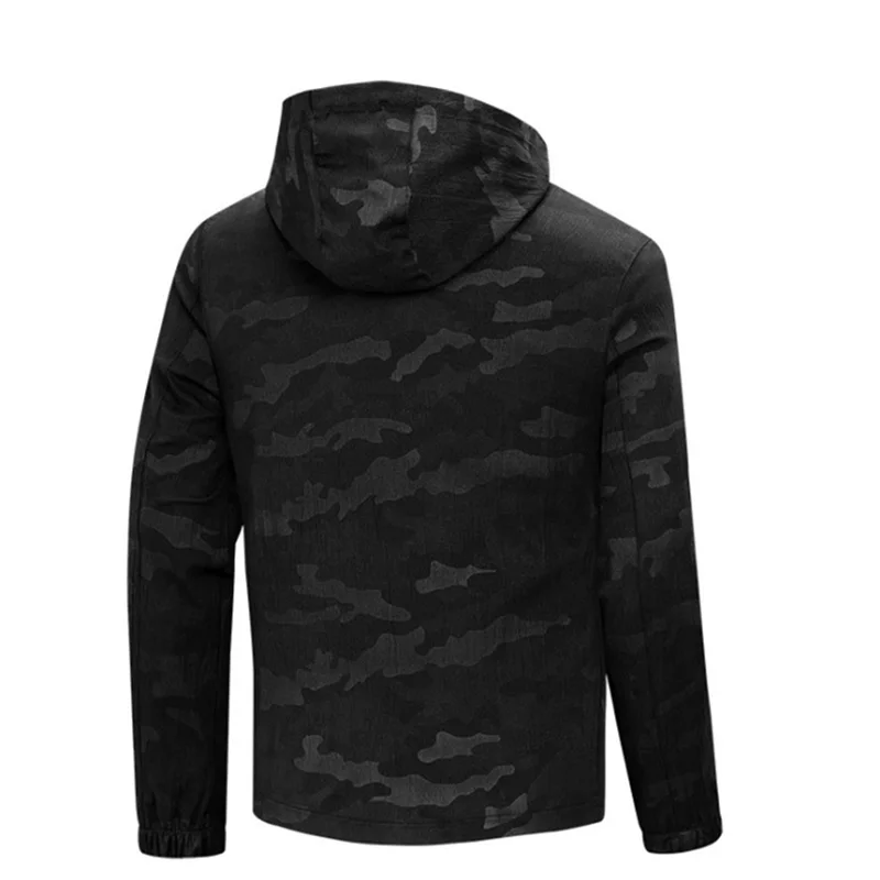 Men's Jackets Fashion Hooded Sportswear Zipper Breathable Male Coats Casual Camouflage Sun protection Jacket Men