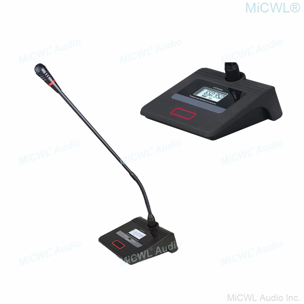 MiCWL High Sensitivity Condenser 8 Gooseneck Microphone Wireless Conference Table Digital Mics System With One Key Mute Function