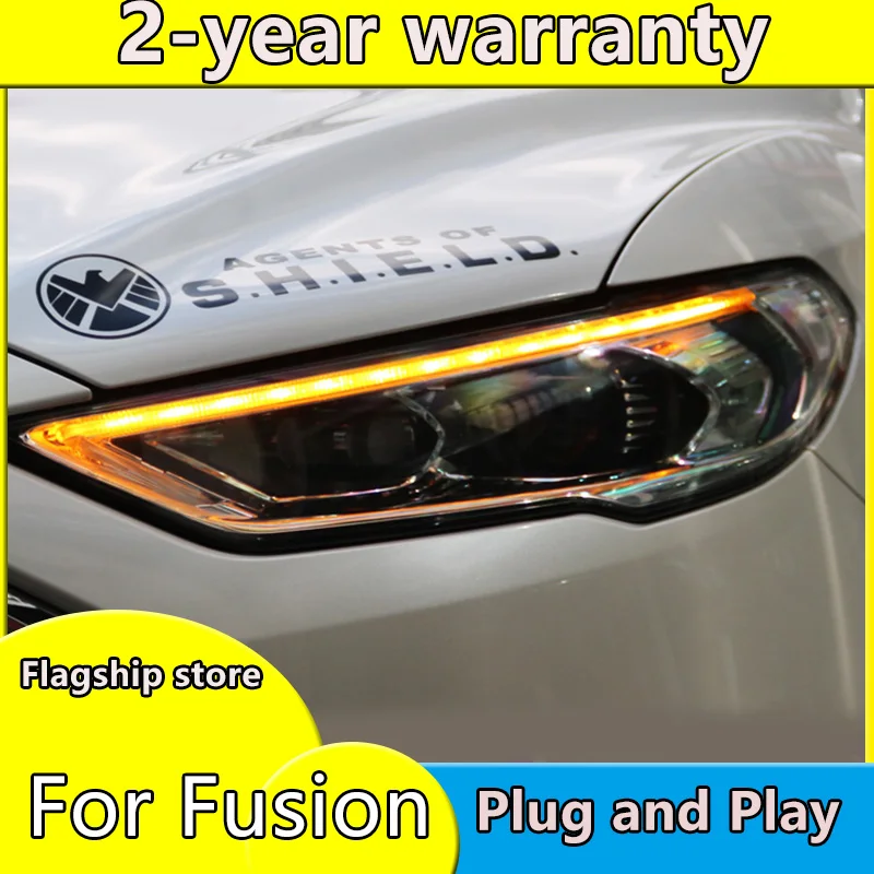 car accessories for Ford Mondeo LED 2016-2018 Headlight for New Fusion Head Lamp Dynamic turn signal LED DRL Bi-Xenon HID