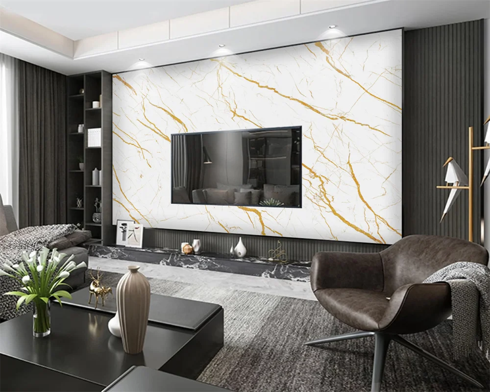 beibehang Customize modern high definition fashion marble platinum line stone pattern background papel de parede wallpaper
