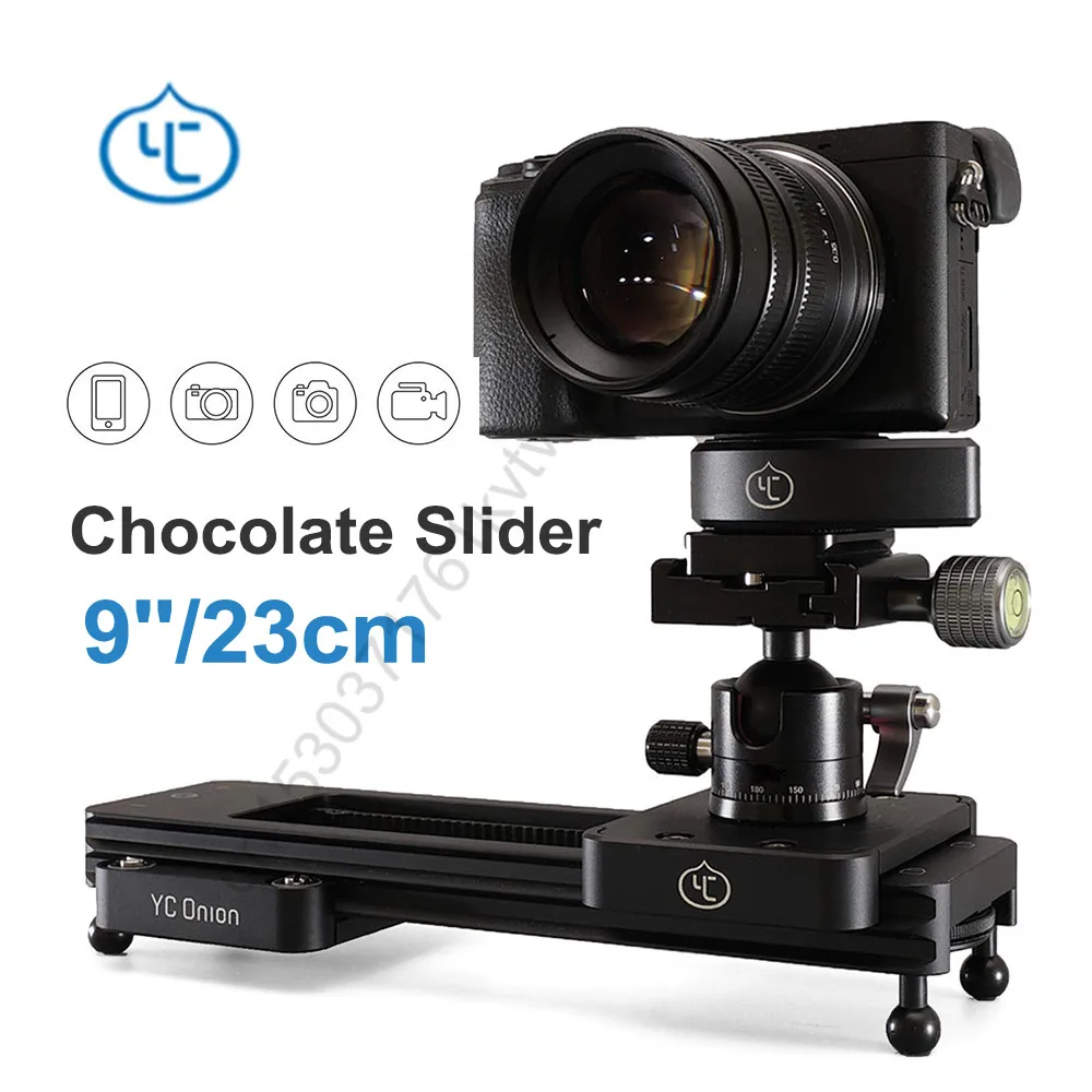 YC Onion Chocolate Camera Slider 23cm Manual DSLR Dolly Hydraulic Damping Slider 20kg Payload for Camera Video Photo Shooting