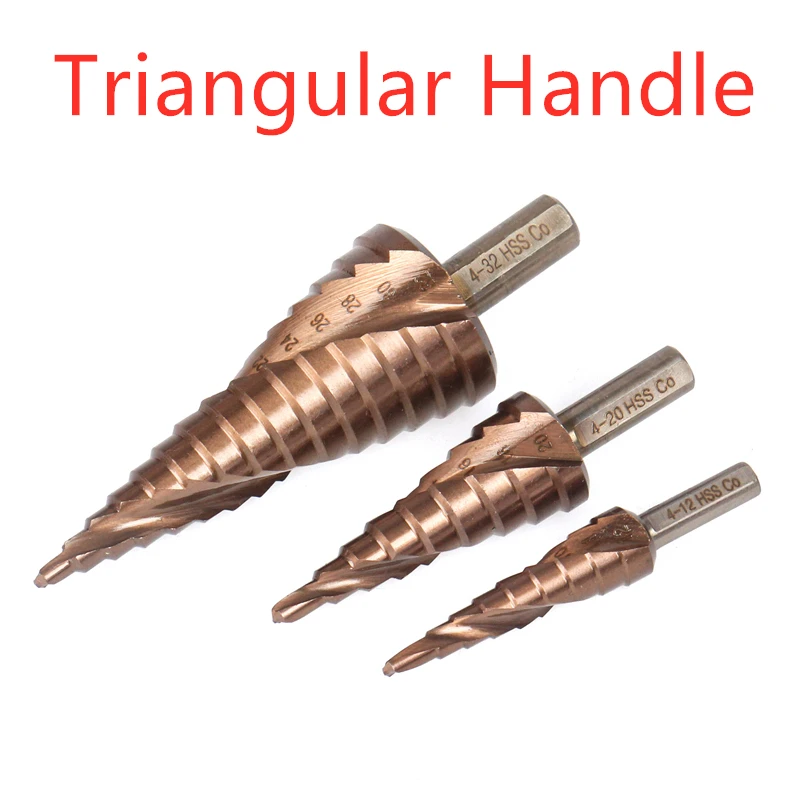 Spedizione gratuita 4-12/4-20/4-32mm HSS Kit di punte da trapano M35 cobalto punta da trapano s spirale scanalatura triangolo codolo esagonale per acciaio inossidabile