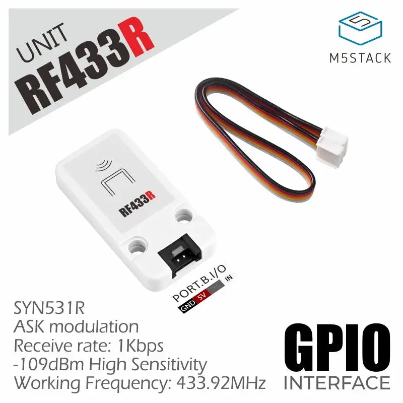 Receptor oficial de unidad RF M5Stack de 433MHz (SYN513R)