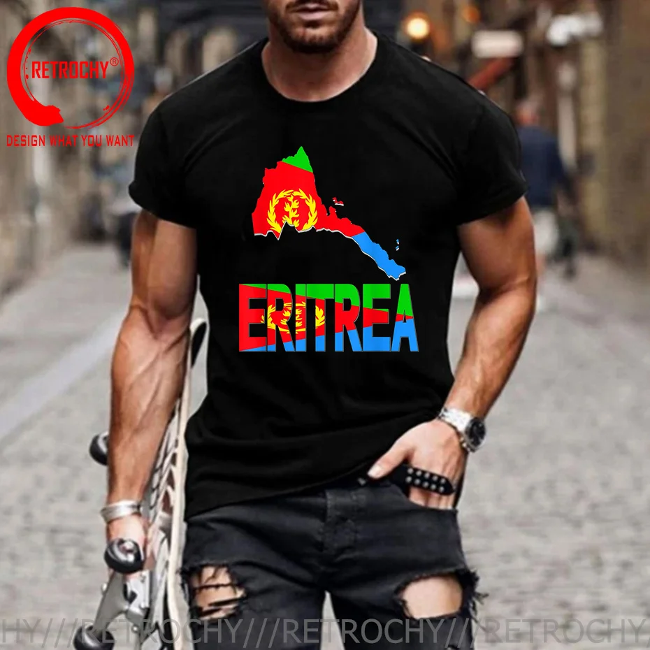 Unisex Eritrea Map T-Shirt, Bandeira da Eritreia, África, Summer Fashion, Trendy Patriotic Apparel, Novidade, Engraçado, Novo, 2022