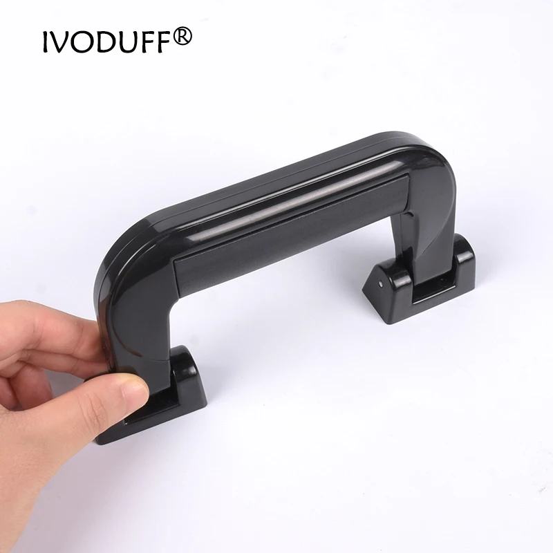 1x Black Color Retro Modern Box Plastic Holder,Suitcase Holder Arch Furniture Hardware,Tool Handle For Suitcase