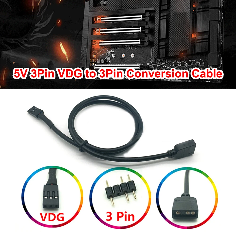 เมนบอร์ดคอมพิวเตอร์ SYNC Header Adapter สำหรับ Gigabyte RGB 5V 3 Pin VDG ปกติ3 Pin สายแปลงตัวเชื่อมต่อ