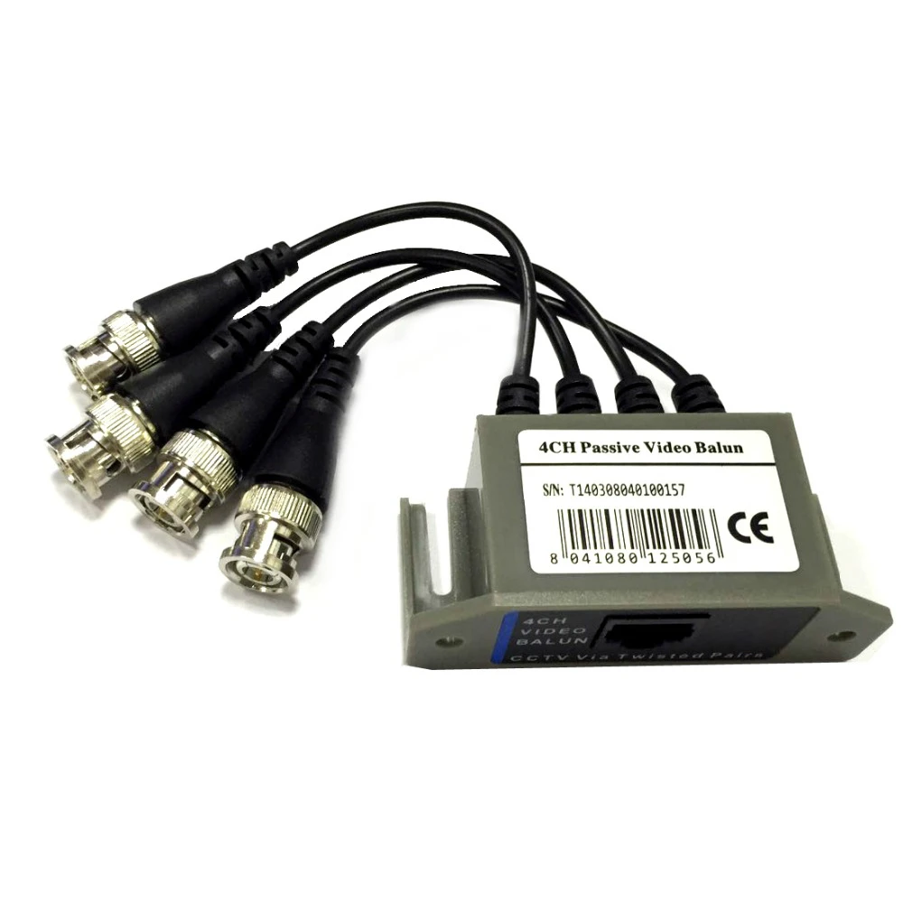 ESCAM 4CH HD Ricetrasmettitore balun video passivo da BNC a UTP RJ45 CCTV tramite coppie intrecciate per telecamera AHD TVI CVI DVR CCTV System