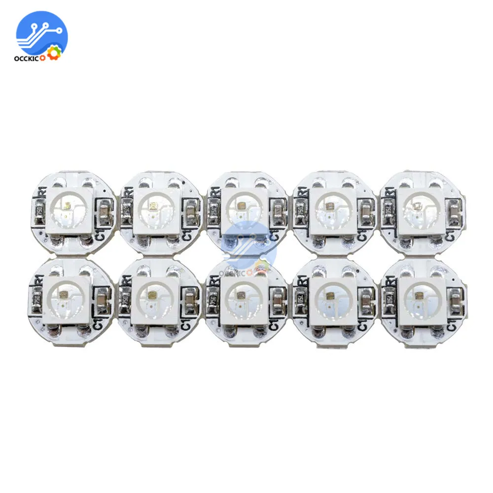 10Pcs DC 5V 3MM x 10MM WS2812B SMD RGB LED Mini PCB Board 5050 Chip Built-in IC-WS2812 Top Quality
