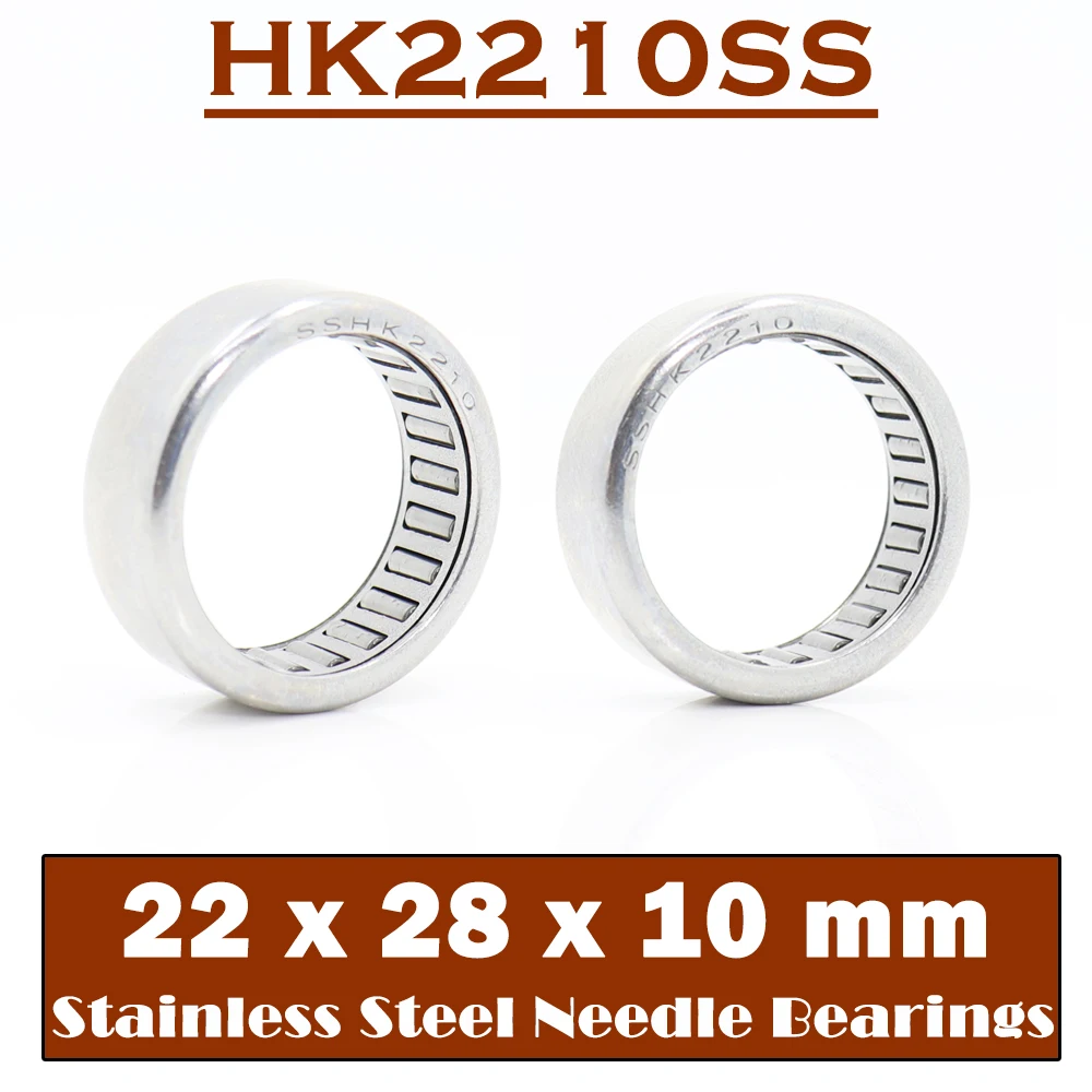 HK2210SS Needle Bearings 440C 22*28*10 mm ( 2 PCS ) Stainless Steel Drawn Cup Needle Roller Bearing HK222810 TLA2210Z HK2210