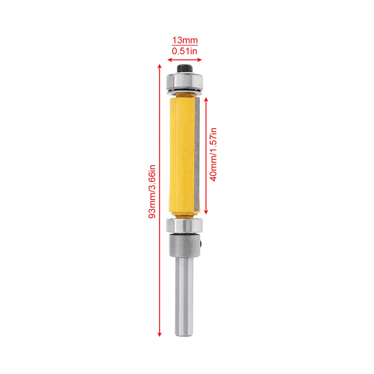 1/4 Inch Double Bearings Milling Cutter with 1/2 Inch Blade for Particle Board Multi-Layer Board Solid Wood Medium Fibre Board