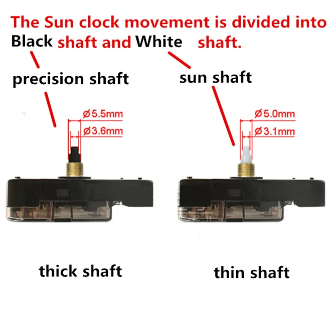 1Pcs DIY Clock mechanism SUN 12888 Clock Accessory kits Silent Step Quartz Movement 8 /11 /13 /16 /19 /22 mm Precision shaft