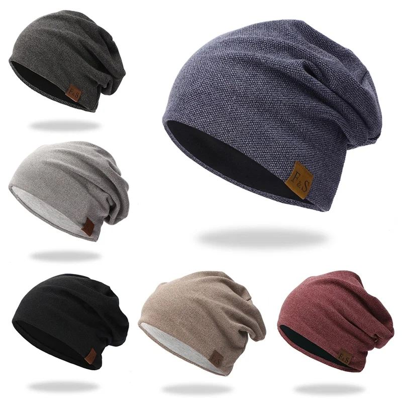 Cap Casual Lightweight Thermal Elastic Knitted Cotton Warm Hat Autumn Winter Sports running cap Sports Headwear