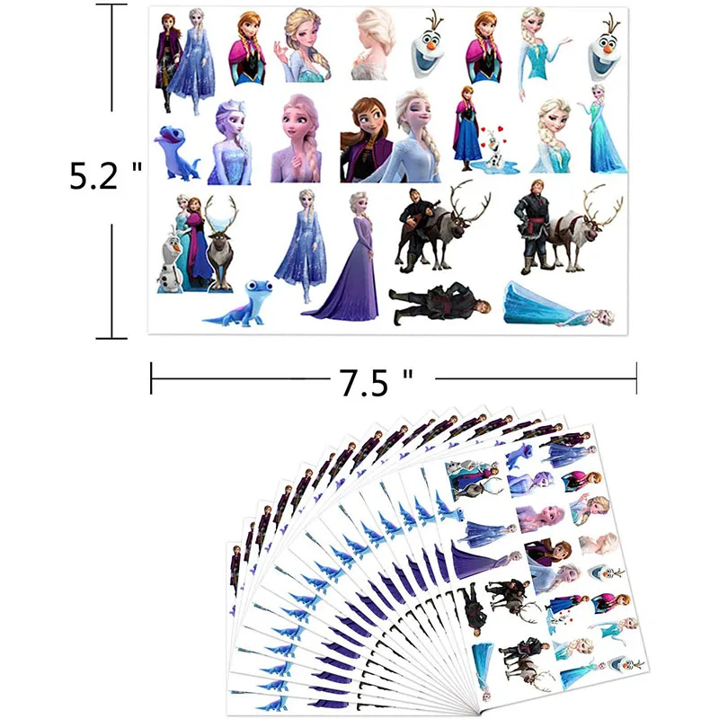 1PCS Disney Frozen Anna Elsa Originales Tattoo Sticker Anime Action Figure frozen Princess Kawaii Kids Girls Birthday Gift