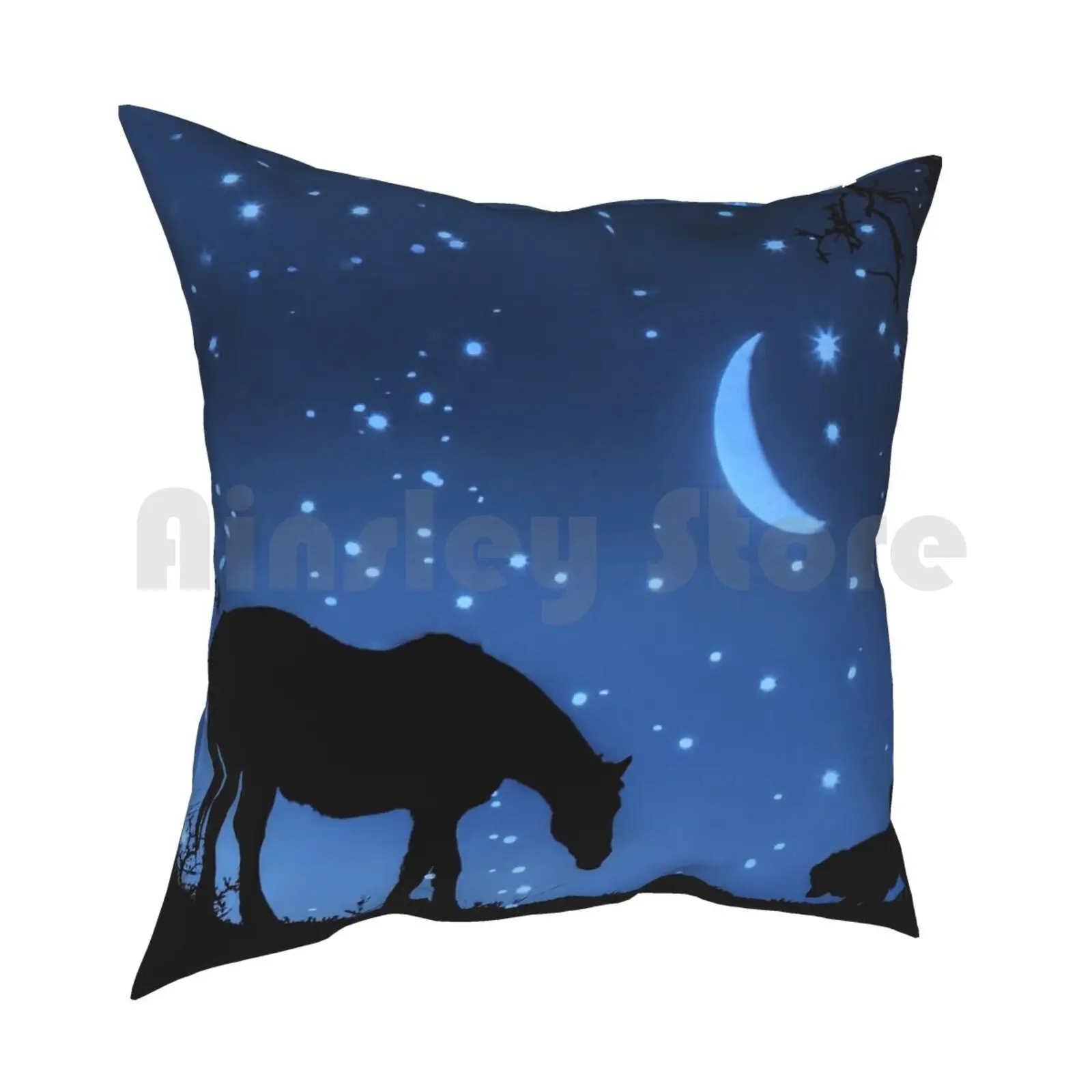 Kindred Spirits Pillow Case Printed Home Soft DIY Pillow cover Horse Dog Cute Horse Cute Dog Cute Animals Fantasy Animals