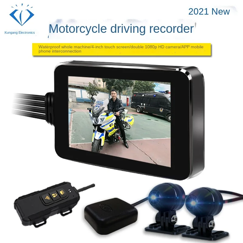 HD4Inch touch front and back1080PDouble lens motorcycle driving recorderWIFILocomotive traveling recorder