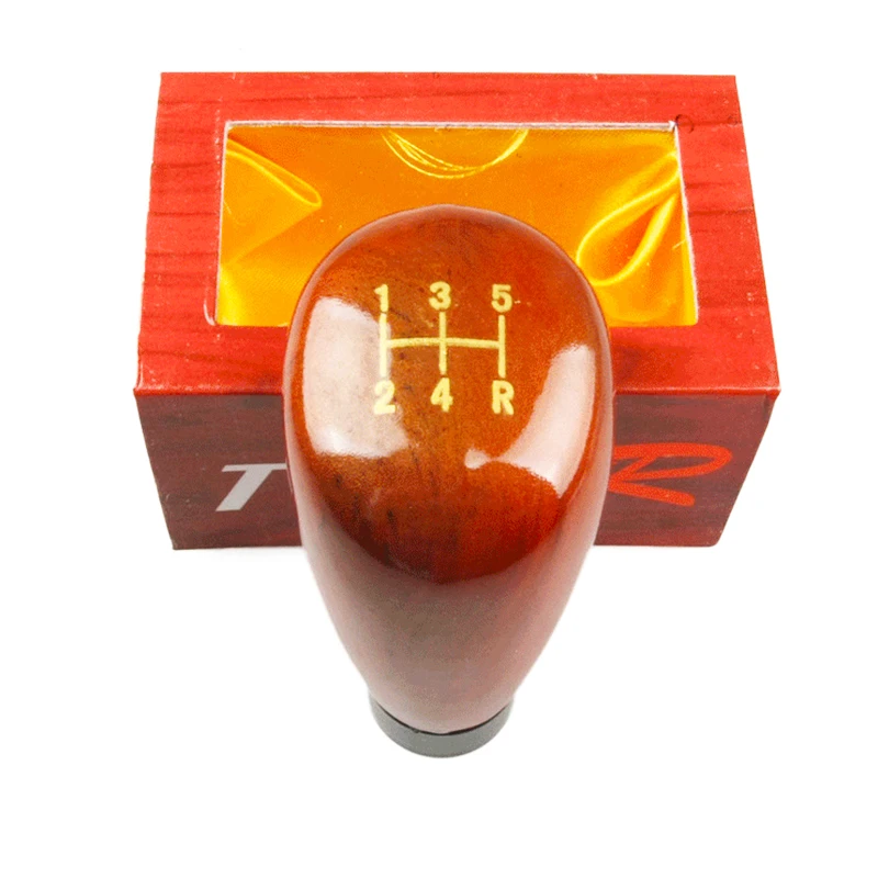 Universal Car Styling Carbon Fiber / Wooden Shifter Lever Knob Manual Gear Shift Knob 5 Speed