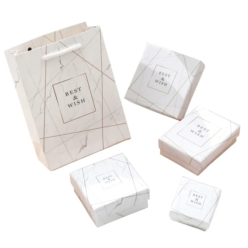 

12Pcs White Kraft Paper Jewelry Packaging Boxes Bages Necklace Earrings Jewellry Case Storage Gift Box For Small Businesses