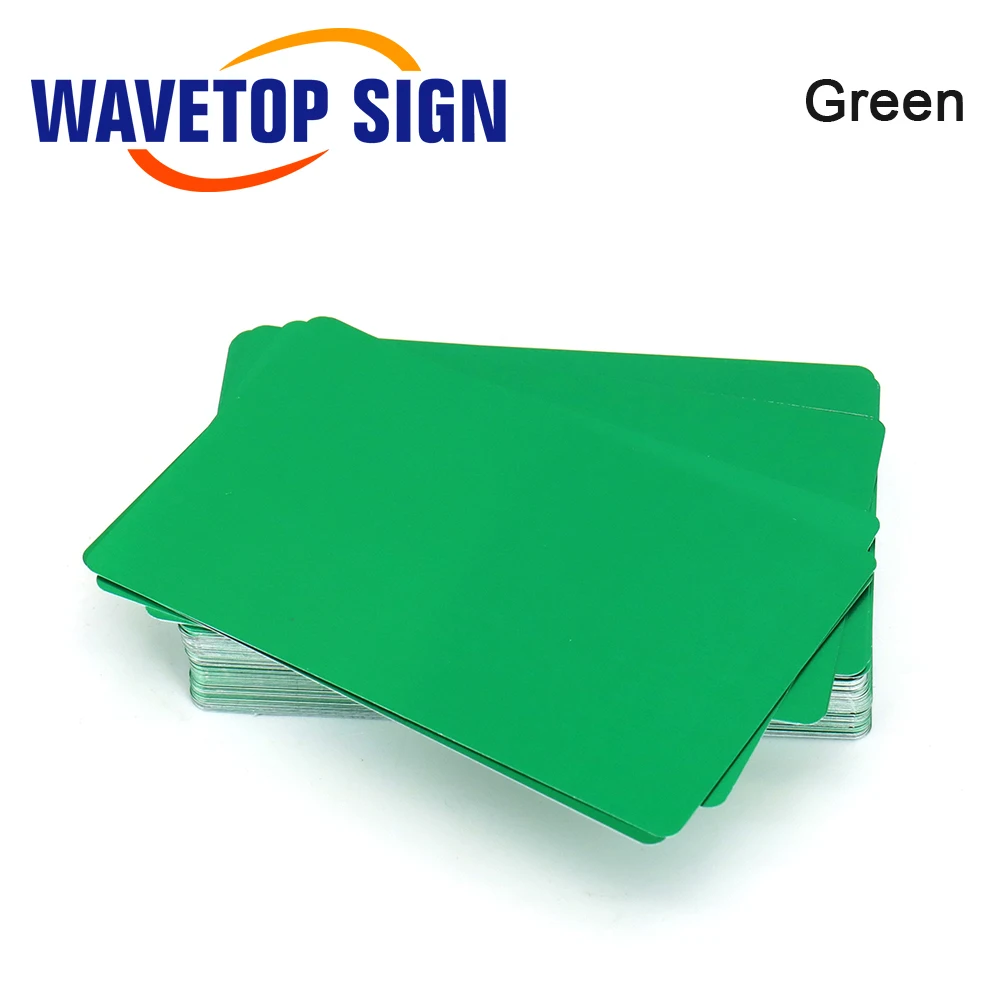 WaveTopSign 100ชิ้น/ล็อตนามบัตรความหนา0.2Mm Multicolorอลูมิเนียมแผ่นโลหะสำหรับเลเซอร์เครื่องหมาย