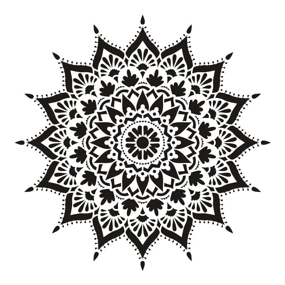 ماندالا رسم قالب لتقوم بها بنفسك خلفية الأثاث الطابق رذاذ طلاء جدران قالب ماندالا زهرة جوفاء اللوحة Templat 30x30