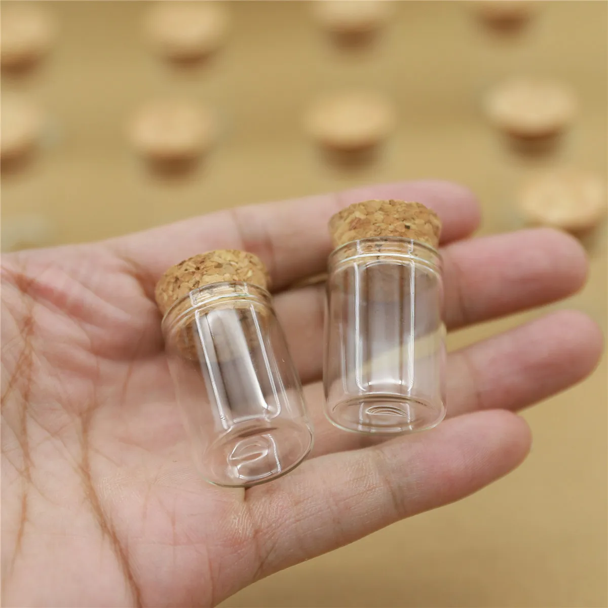 24pcs/lot 22*30mm 5ml Small Glass Bottle Stopper Test Tube Cork Mini Bottles Container Small Jars Tiny Bottle glass