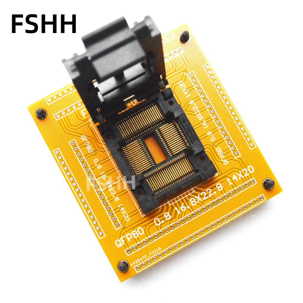 

TQFP80 QFP80 LQFP80 test socket IC51-0804-394 socket QFP80 0.8mm to SIP 2.54mm Adapter