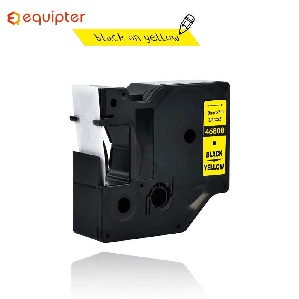 Compatible Dymo D1 45808 19mm Black On Yellow Printer Ribbon Ribbon Tape Label Tape For Dymo Label Manager 160 280 210