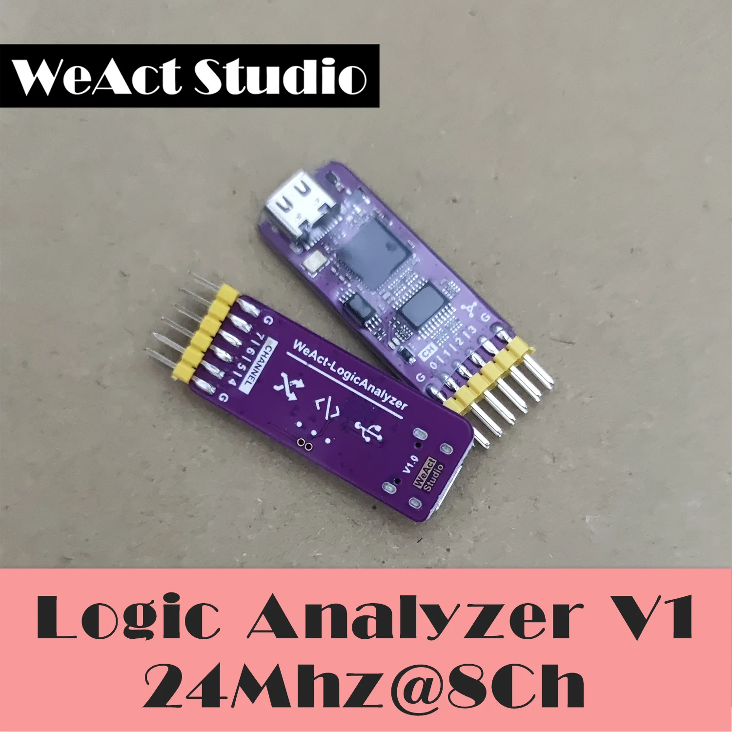 Weaxie-Analyseur Logique USB DLA Mini, 24Mhz, 8 Canaux, Outil de Débogage Matériel 5V MCU ARM FPGA