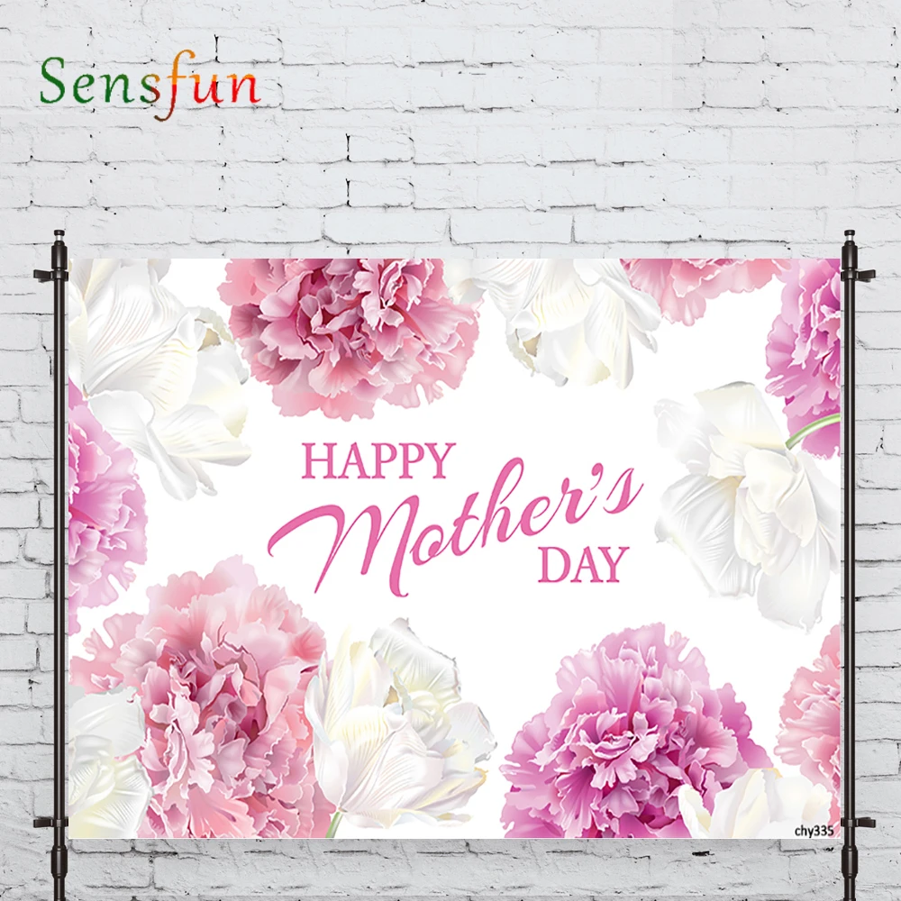 LEVOO Photographic Background Flower Pink Mother's Day Celebrate Photo Studio Photocall Printed Shoot Prop Decor Fabric