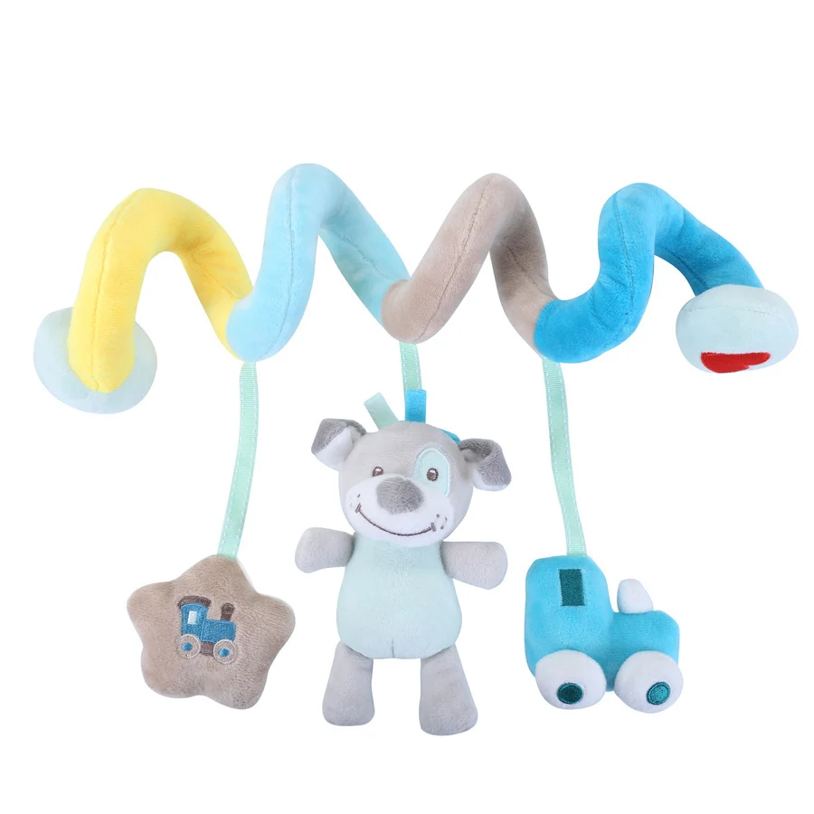 Baby Crib Mobile Rattles Hanging Plush Cute Animal Doll Newborn Educational Toy Infant Car Seat Stroller Spiral Bed Winding Toys