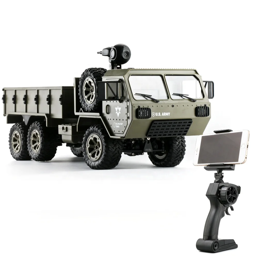 US Army Military Truck 1/16 2.4G 6WD HD Camera RC Car With LED light Crawler Buggy Climbing Remote Control Car Monster Truck toy