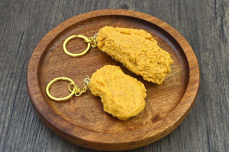 Simulation Model Keychain French Fries Chicken Nuggets Keychain Fried Legs Food Pendant Party Promotional Gift