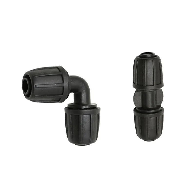 

16mm Pe Hose Elbow Straight Barb Connector With lock Nut 1/2" Hose 2-Way Garden Irrigation Drip Irrigation Fittings 20Pcs