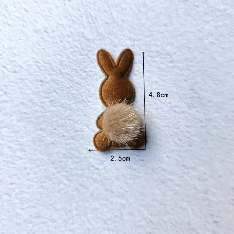 20pcs/lot Rabbits wear ball of wool patches diy Padded Applique For Children Headdress or Dress bags with accessories
