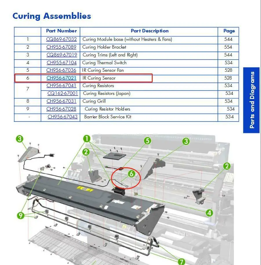 Imagem -02 - Sensor de Cura para Designjet L25500 L26500 Látex 260 4260-61in