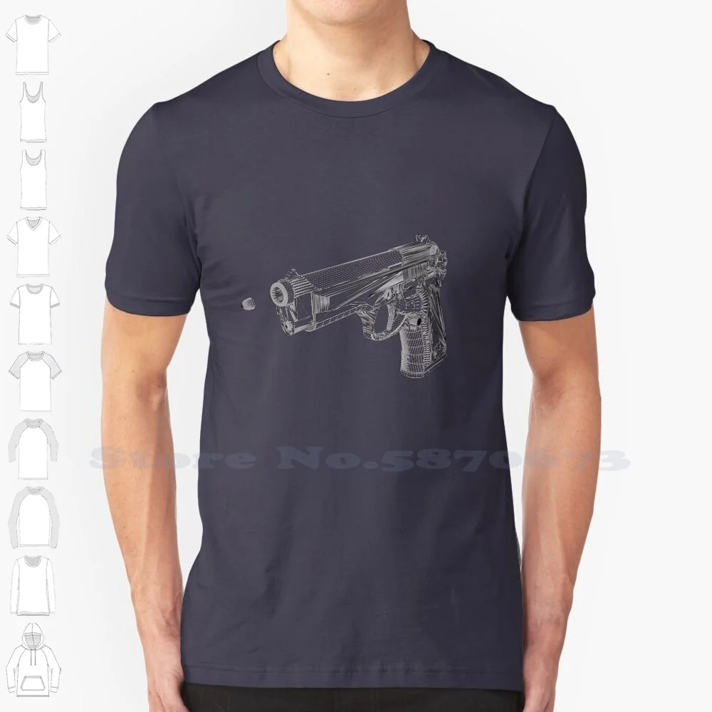 Wireframe 100% Cotton T-Shirt Shoot Bullet Wireframe