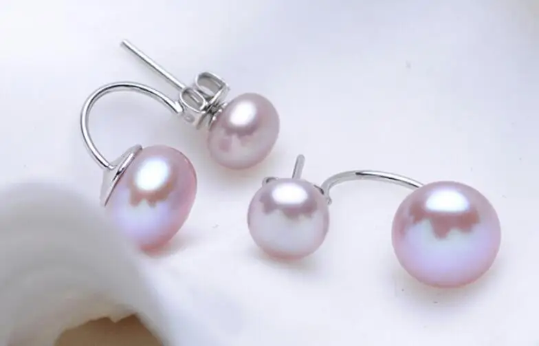 South Korean popular natural freshwater pearl earrings free shipping