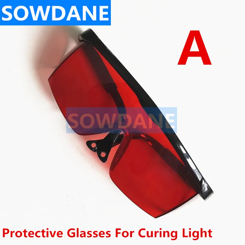 3 pcs Dental Glasses with Adjustable Handle Protective Glasses For Curing Light Teeth Whitening Lamp Red Color