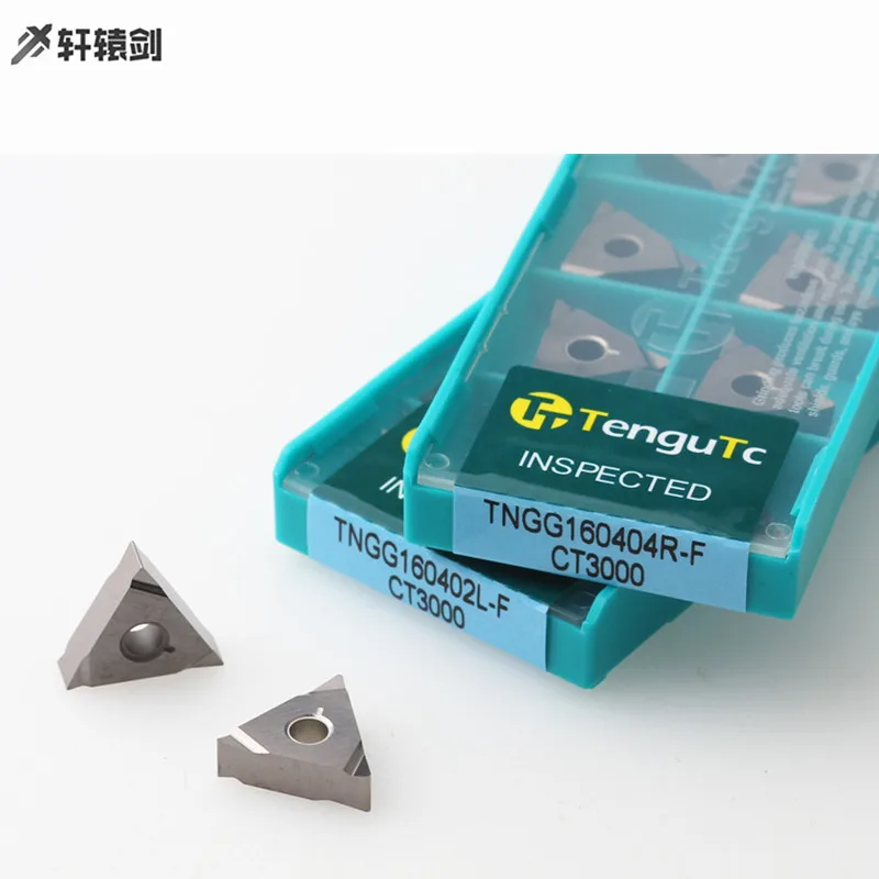 10PCS TNGG160404 R/L-F CT3000 External Turning Tool Cermet Grade Cemented Carbide