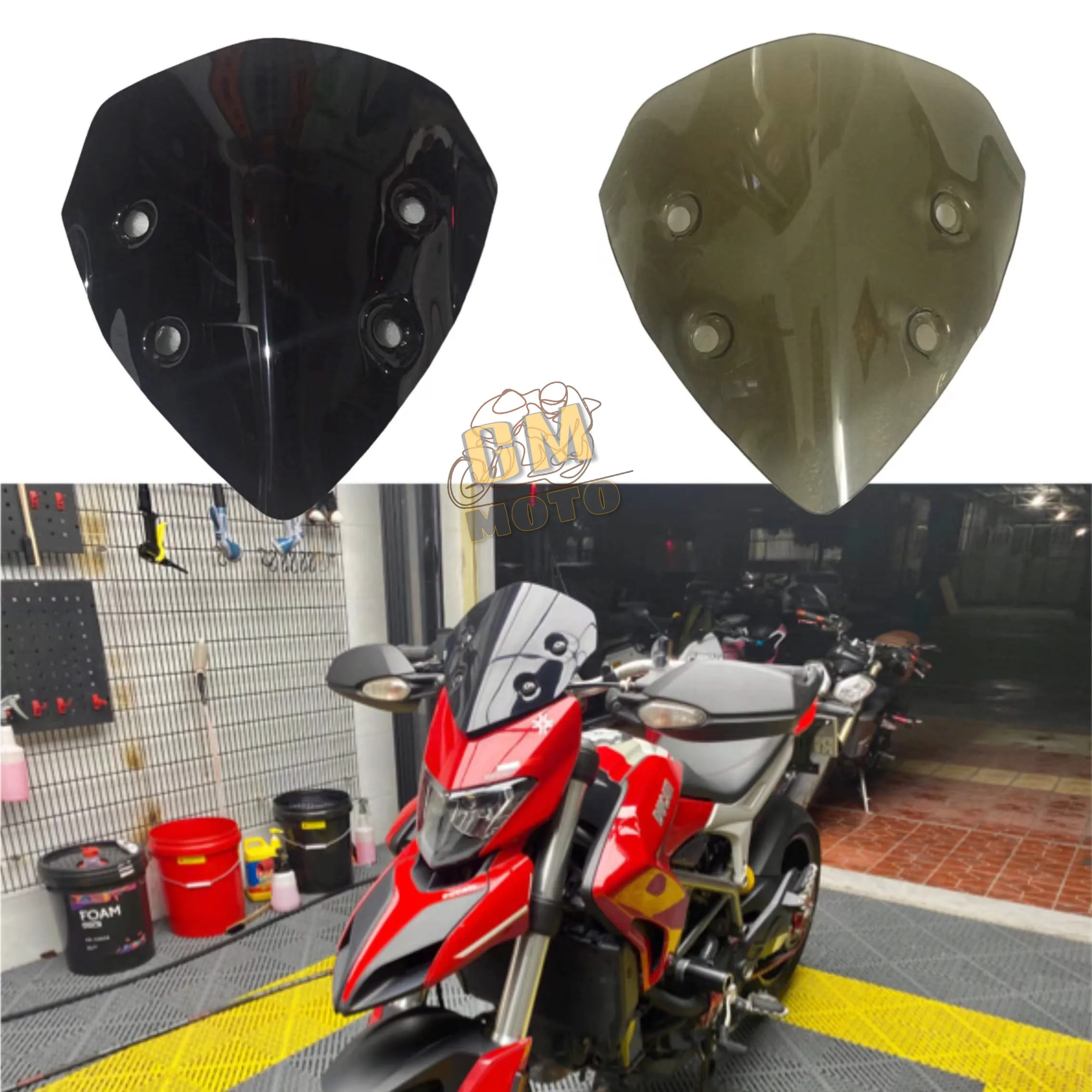 For Motorcycle Windshield Touring WindScreen Front Glass Wind Shield Deflector for Ducati Hyperstrada 821 839