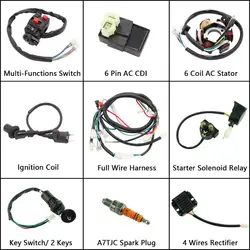 Full Wire Harness Loom AC CDI Ignition Start System Coil For GY6 125CC-150CC Big Bull Motorcycle ATV