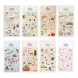 1 Pc Suatelier Series Cute Cartoon Decorative Stickers Transparent PVC Scrapbooking Stickers Korean Gift Stationery
