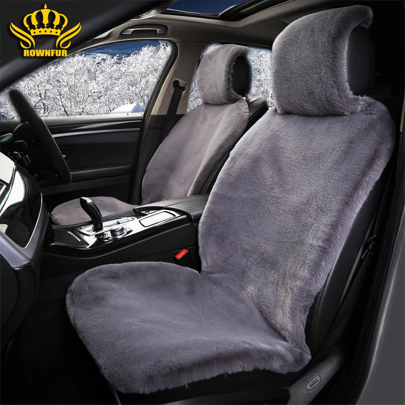 Faux fur Car Seat Cover winter White Universal Automotive interior Artificial fur Car Seat Cushion For toyota BMW Kia Mazda Ford