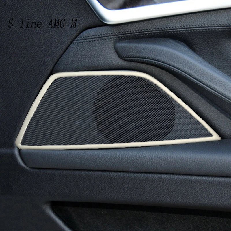 

Car styling Door Stereo Speaker decoration Tweeter strips cover Stickers trim For BMW 5 series F10 F18 Interior auto Accessories