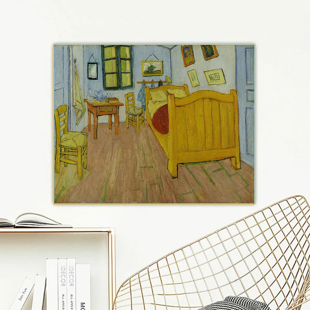 Van Gogh《Van Gogh's Bedroom in Arles,1889》Canvas Art Oil Painting Artwork Aesthetic Picture Wall Hanging Decor Home Decoration